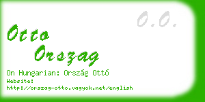 otto orszag business card